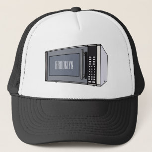 Microwave cartoon illustration trucker hat