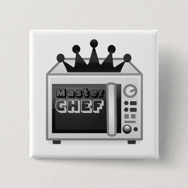 Microwave Master Chef 2 Inch Square Button (Front)