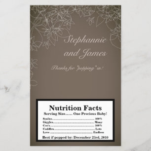 Microwave Popcorn Wrapper Autumn Floral Fall Gray