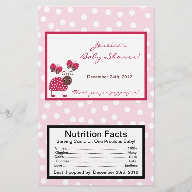 Microwave Popcorn Wrapper Berry Garden Lady Bug (Front)
