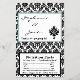 Microwave Popcorn Wrapper Black Damask
