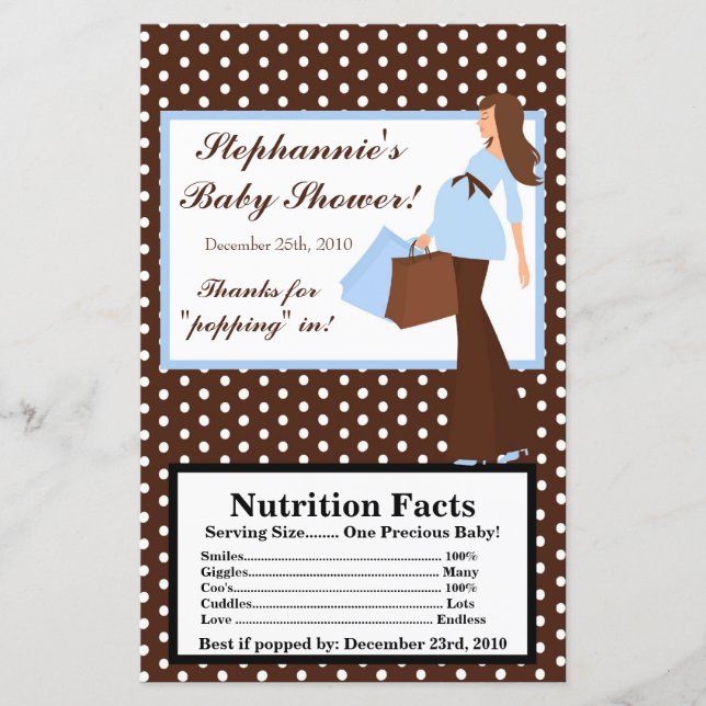 Microwave Popcorn Wrapper Blue Mod Mom Polka Dots (Front)