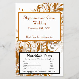 Microwave Popcorn Wrapper Damask Autumn