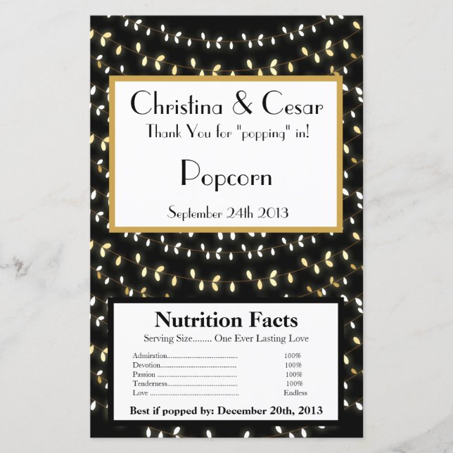 Microwave Popcorn Wrapper Glowing Summer Lights on (Front)