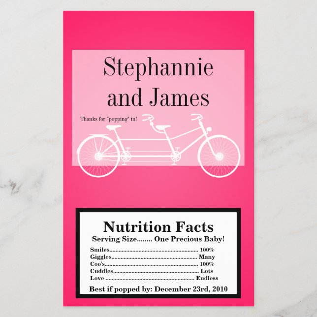 Microwave Popcorn Wrapper Hot Pink Double Bike (Front)