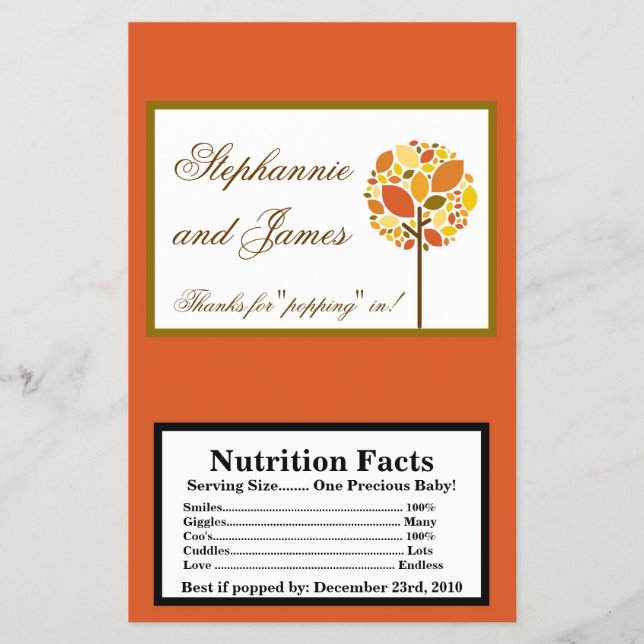 Microwave Popcorn Wrapper Modern Autumn Tree Fall (Front)