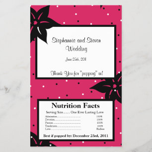 Microwave Popcorn Wrapper Pink and Black Flowers