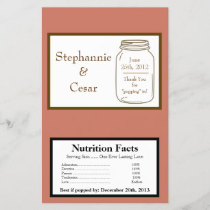 Microwave Popcorn Wrapper Pink/Brown Mason Jars