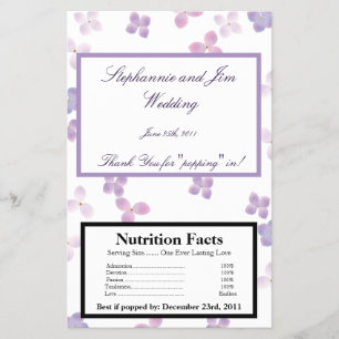 Microwave Popcorn Wrapper Purple Hydrangea