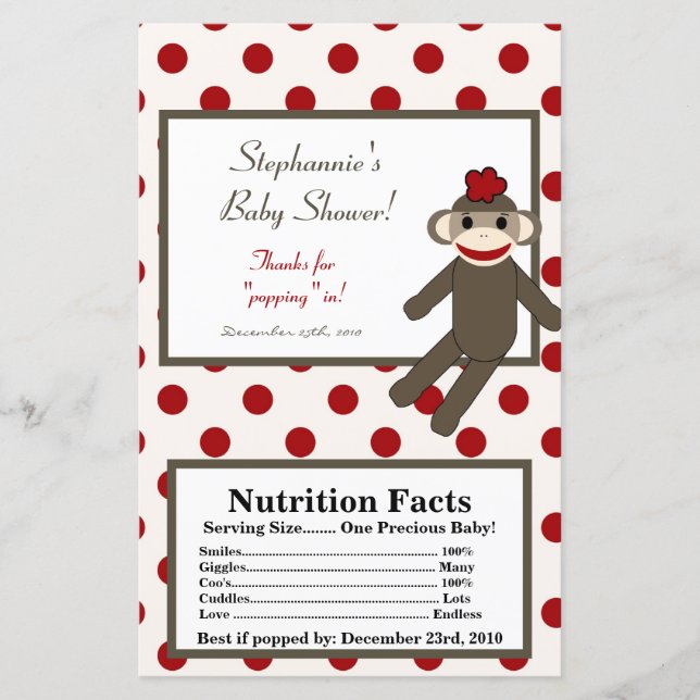Microwave Popcorn Wrapper Red Sock Monkey (Front)