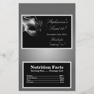 Microwave Popcorn Wrapper Sweet 16 Silver