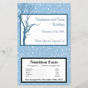 Microwave Popcorn Wrapper Winter Blue Christmas