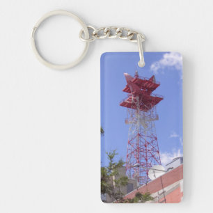 Microwave Relay Radio Telecom Tower Keychain
