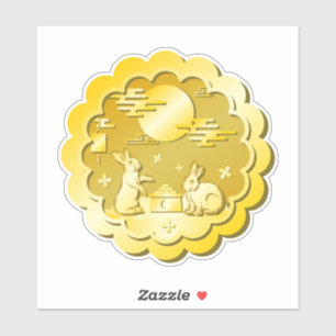 Mid Autumn Festival Gold Mooncake Moon Rabbit