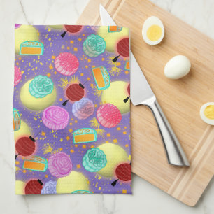 Mid Autumn festival lavender Kitchen Towel