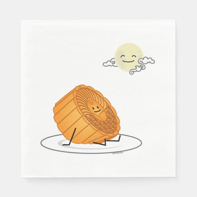 Mid Autumn Festival Moon cake lunar mooncakes past Napkin (Front)