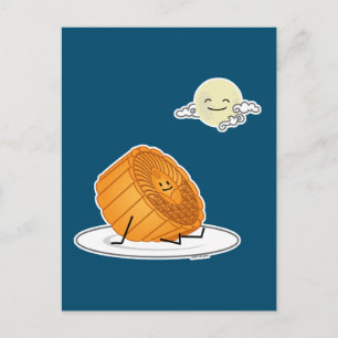Mid Autumn Festival Moon cake lunar mooncakes past Postcard
