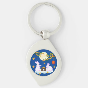 Mid Autumn Festival Moon Rabbit Mooncake Osmanthus Keychain