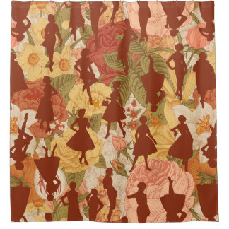 mid century 1950s vintage silhouette women floral