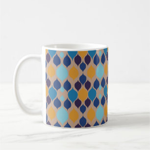 Mid Century 1960s Geometric Beige Coffee Mug