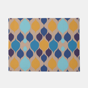 Mid Century 1960s Geometric Beige  Doormat