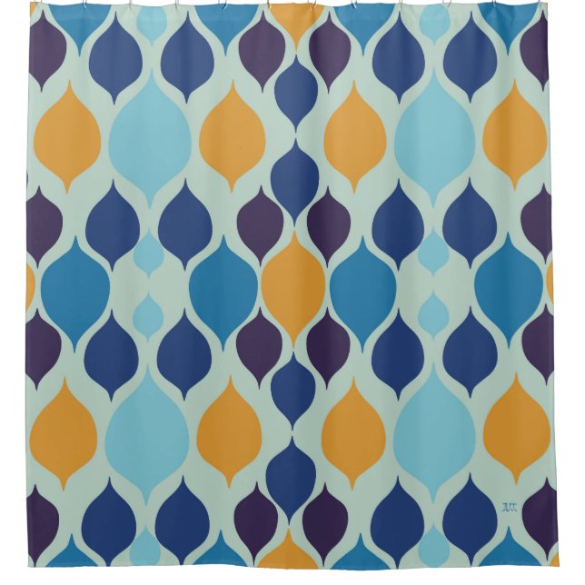 Mid Century 1960s Geometric Blue  (Front)