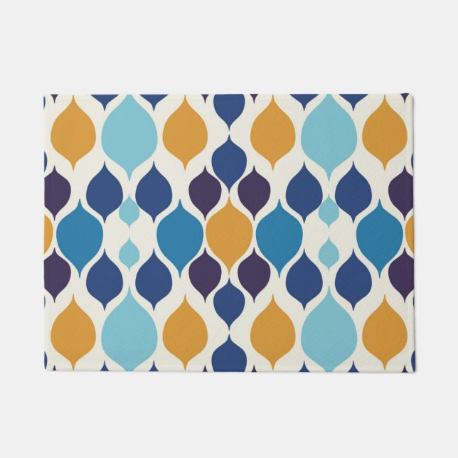 Mid Century 1960s Geometric Colourful Doormat (Front)
