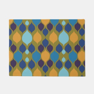 Mid Century 1960s Geometric Green  Doormat