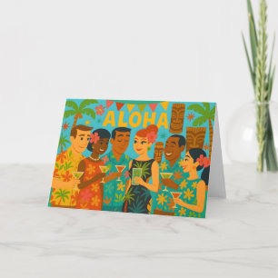 Mid Century 60s Luau Office Cocktail Party Card