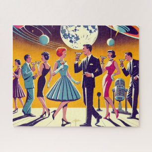 Mid Century 60s Space Age Cocktail Party Jigsaw Puzzle