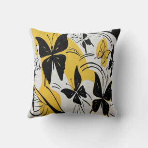 Mid-Century Abstract Butterfly Decor Pillow