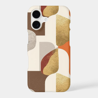 Mid Century Abstract Design Orange, Gold, Brown