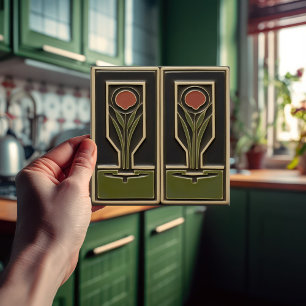 Mid-Century Abstract Garden Florals Greenhouse Tile