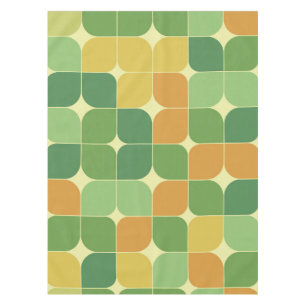 Mid Century Abstract Green Orange Yellow  Tablecloth