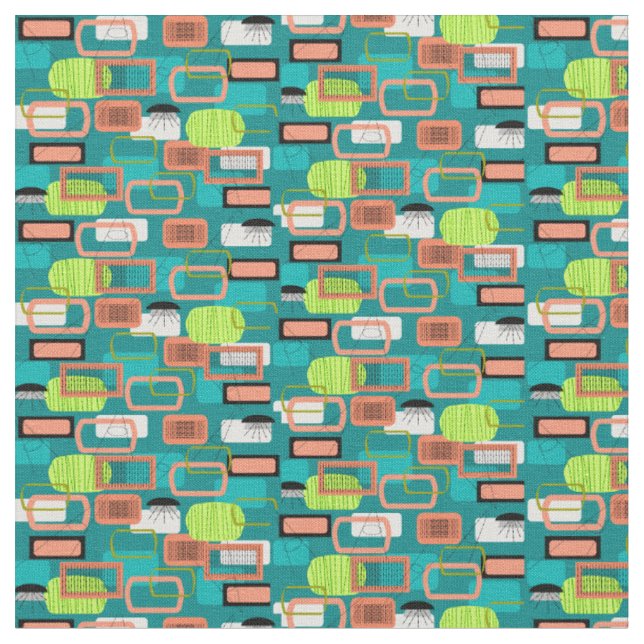 Mid-Century Abstract in Green Fabric (Close Up)