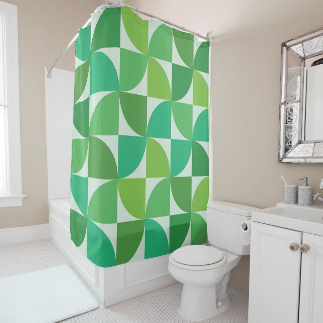  Mid Century Abstract Lime Mint Green Pattern  (In Situ)
