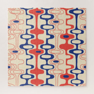 Mid-century abstract: modern seamless design. jigsaw puzzle
