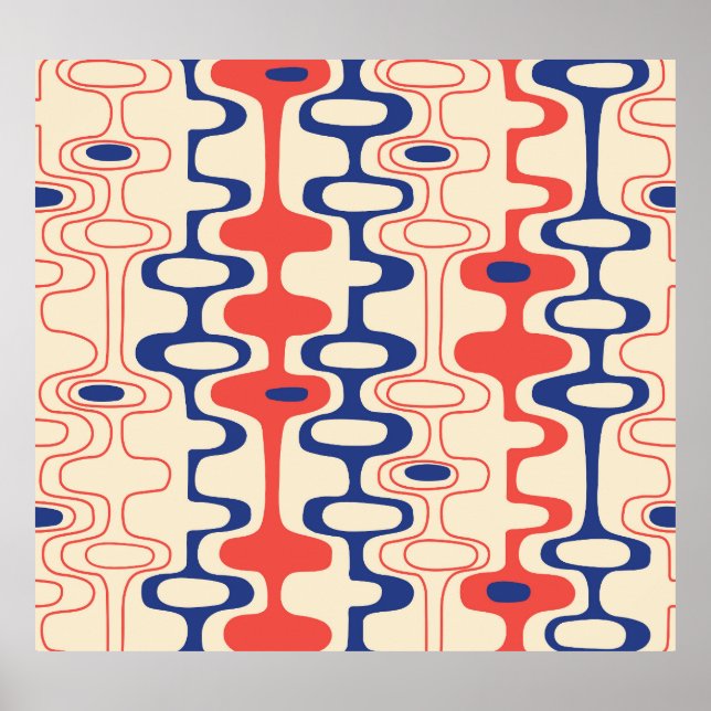 Mid-century abstract: modern seamless design. poster (Front)