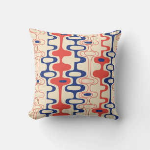 Mid-century abstract: modern seamless design. throw pillow