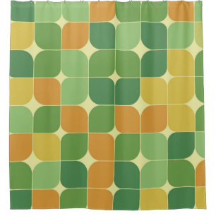 Mid century abstract pattern green orange