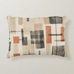 Mid Century Abstract Plaid Accent Pillow