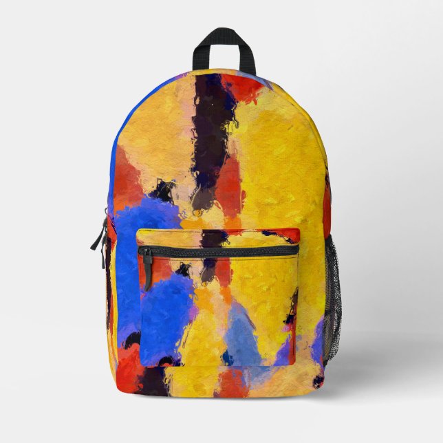 Mid Century Abstract Printed Backpack (Front)