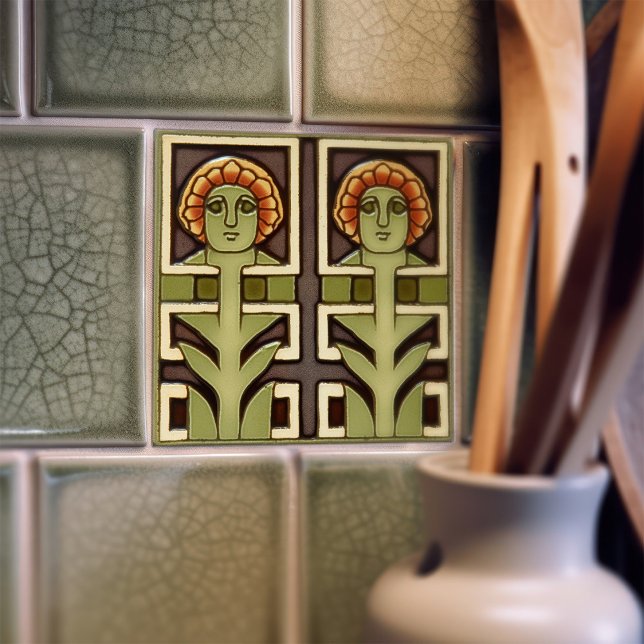 Mid-Century Abstract Symmetry Arts Crafts Movement Tile (Creator Uploaded)