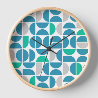 Mid Century Aquatic Tiles Clock