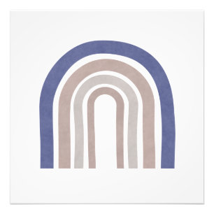 Mid Century Arches - Blue and Beige Photo Print