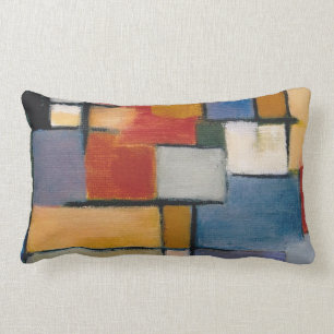 Mid Century Art Abstract Design Lumbar Pillow