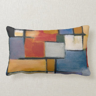 Mid Century Art Abstract Design Lumbar Pillow