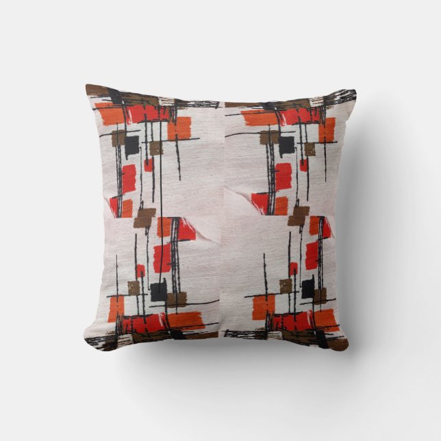 Mid-Century Atomic 4 Throw Pillow (Front)