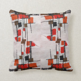 Mid-Century Atomic 4 Throw Pillow