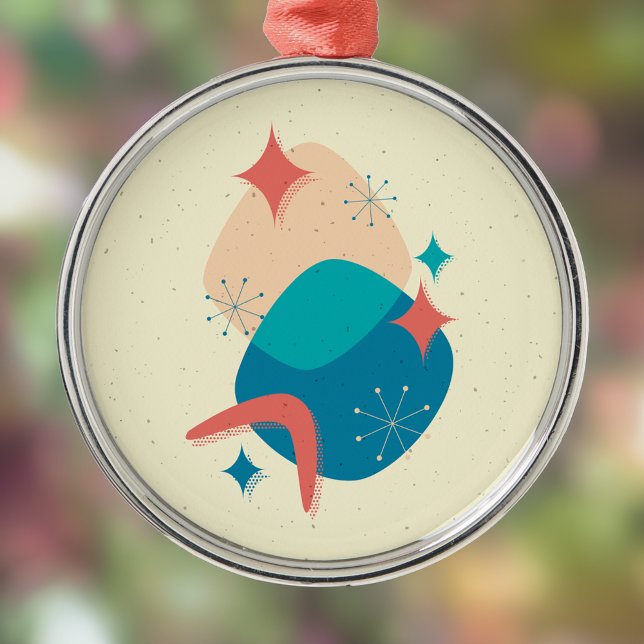 Mid-Century Atomic Age Abstract 17 Metal Ornament (Creator Uploaded)